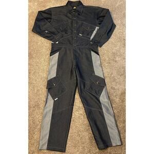 Vintage Y2K Meoshe Denim Coveralls Baggy Hip Hop Big And Tall 2XL Jumpsuit